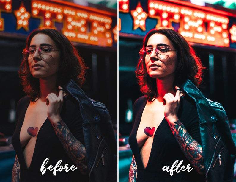 12 MOBILE Lightroom Presets Neon