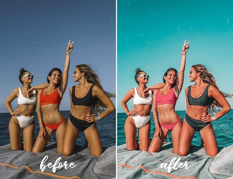 12 MOBILE Lightroom Presets Aqua
