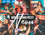 12 MOBILE Lightroom Presets Neon